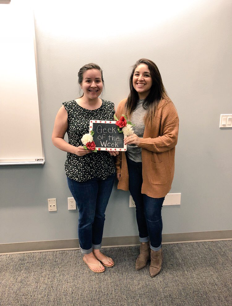 SHSUAOII's tweet photo. Our #GeeksOfTheWeek are Alondra and Claudia! A+ for all of y'alls hard work! 🤓 https://t.co/0m9NikRnn0