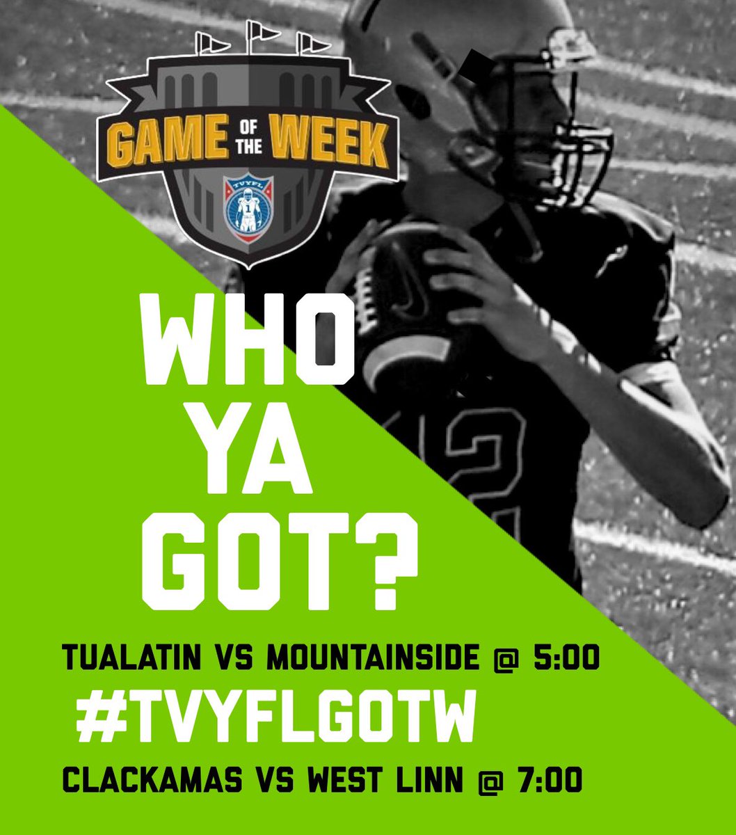 Let us know who your rooting for! Just post <a href="/yourteam/">Your Team!</a> &amp; #tvyflgotw Watch live Sat @ 5:00 &amp; 7:00 👉TVYFL.ORG/GOTW #tvyflgotw <a href="/tvyfl/">TVYFL</a>