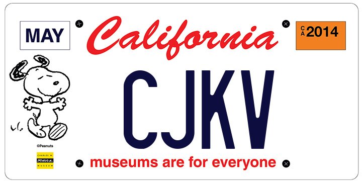 ken_lunde's tweet photo. My #California (#SnoopyPlate) license plate is #CJKV. While driving home from #SouthDakota, I passed a vehicle on Highway 680 with #CJTV. https://t.co/rPhuj6O4l6