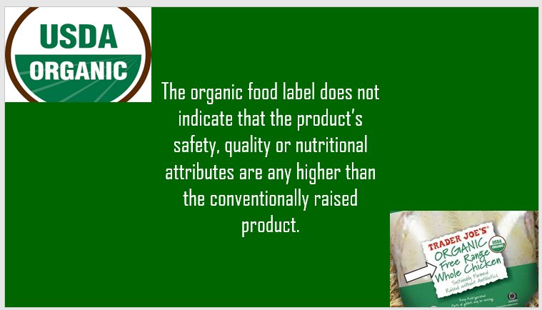 Kaegelhoff's tweet photo. ORGANIC: What does the organic label tell me about my chicken? Is it safer, or more nutritious? #cao17 #WiuAgLife https://t.co/hDBe3Rft31