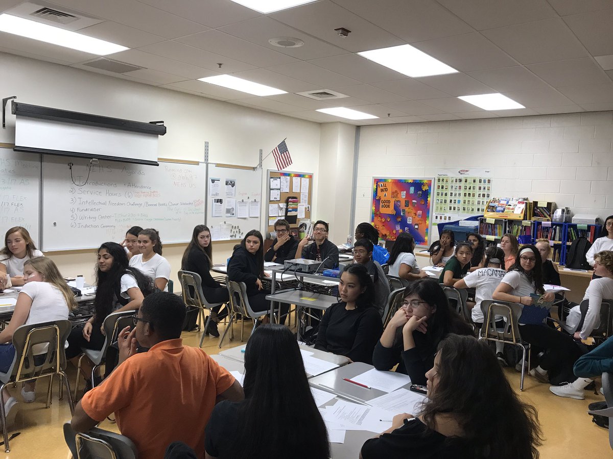 Great after school meeting today!  Discussed service hour requirements and the Egyptian Cotton bedsheets fundraiser!📚📚 #NEHSTHS