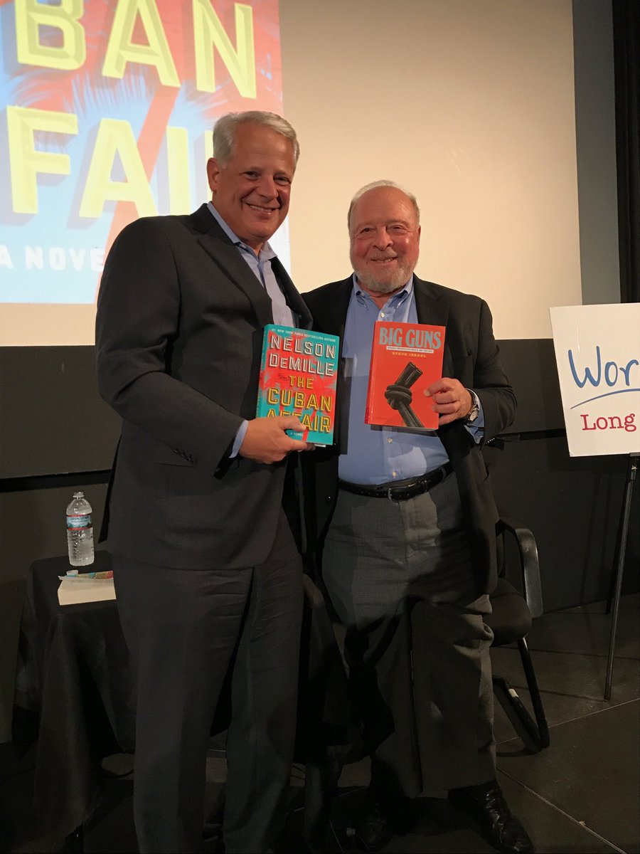 nelsondemille's tweet photo. Thank you to all who attended my event at #LILitFest on Tuesday night with @RepSteveIsrael! #TheCubanAffair #NelsonDeMille #BigGuns https://t.co/WGo761eOAQ