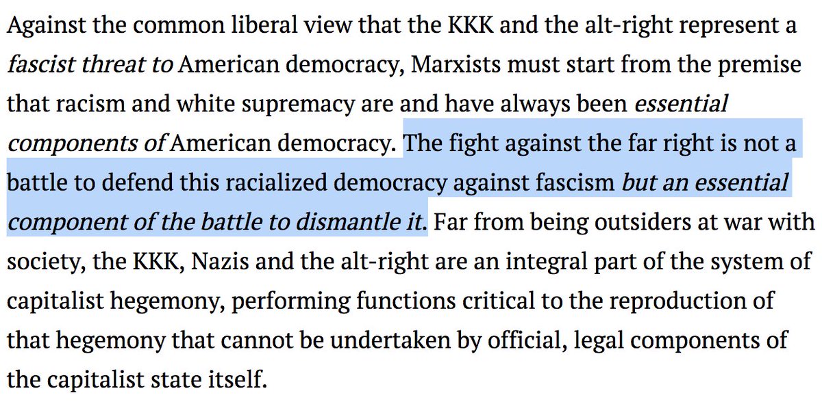 How should we understand the KKK, <a href="/realDonaldTrump/">Donald J. Trump</a> and Anti-Fa in the context of America's racialized democratic order?