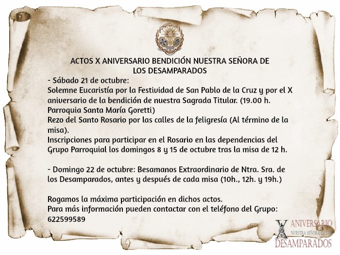 GPDesamparados's tweet photo. 📣Se van acercando los días... Xaniversario #Desamparados #Gorertti #CofradíasMLG https://t.co/EcMylt0Wub