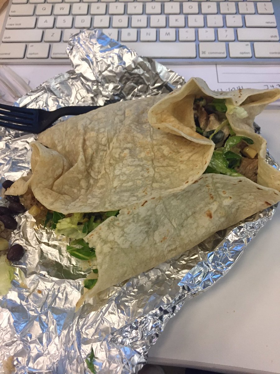 Took ONE bite out of my #Chipotle burrito and disaster happened. *air lifts to bowl* 😭 <a href="/ChipotleTweets/">Chipotle</a> #devastating