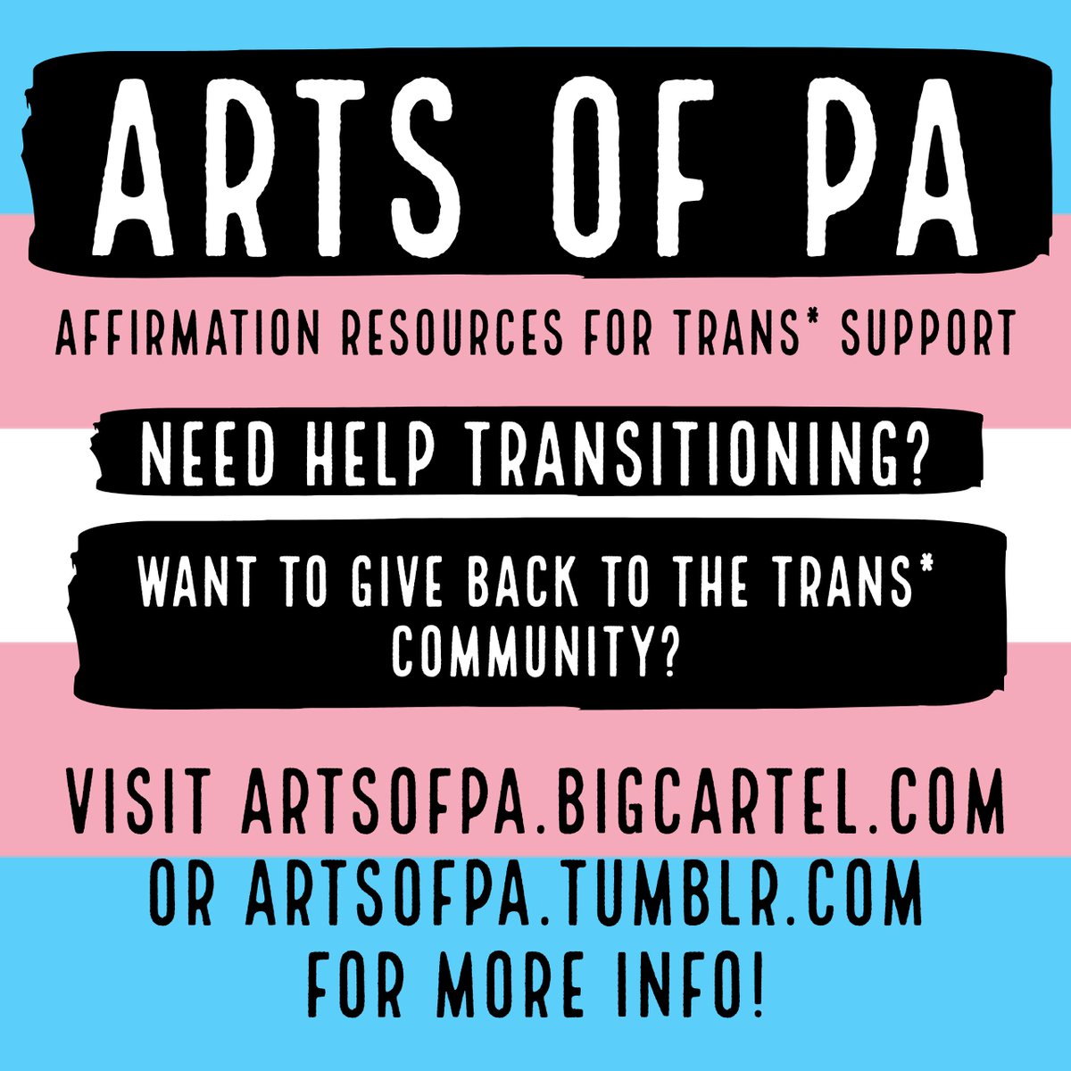 artsofpa's tweet image. We LOVE #LGBTQ+ art! 🌈 Check out artsofpa.bigcartel.com  for details!
ALL FUNDS HELP TRANS/NONBINARY PEOPLE IN NEED