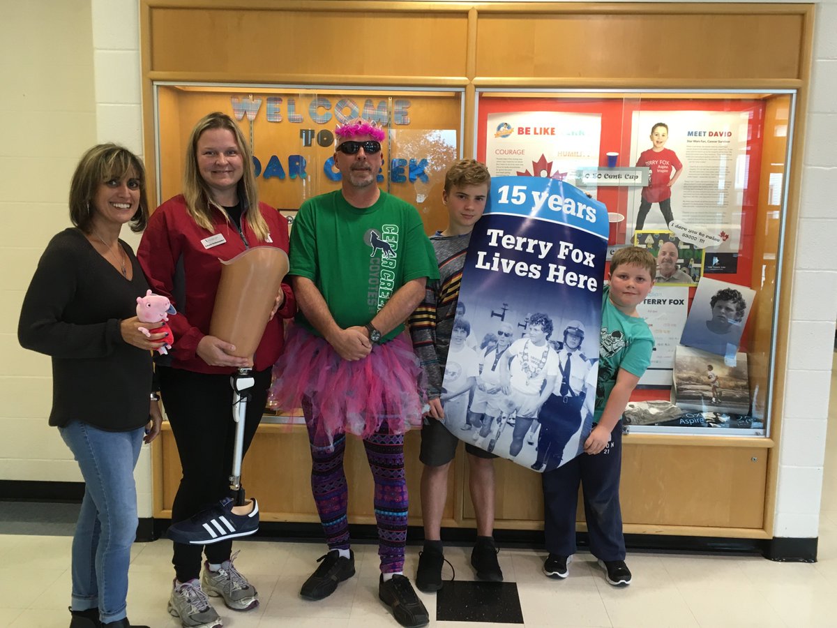 Cedar Creek was recognized by a Terry Fox School Ambassador for participating 15 years in the run! Way to go, Coyotes!