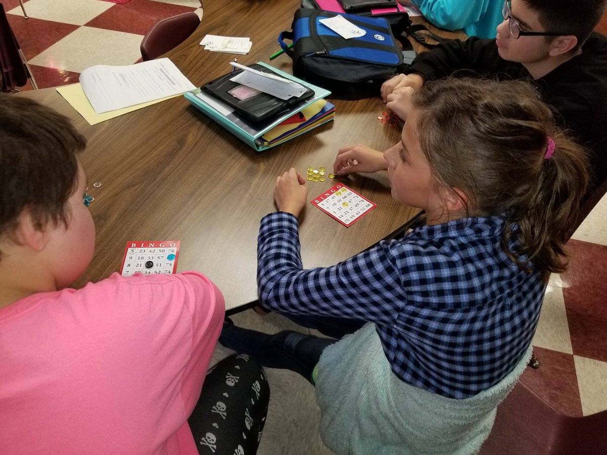 JennieDickel's tweet photo. We are playing Bonus Bingo in Math using multi-digit operations! #ESSDexcels #esmsbestyearever https://t.co/7OzHxVK56L