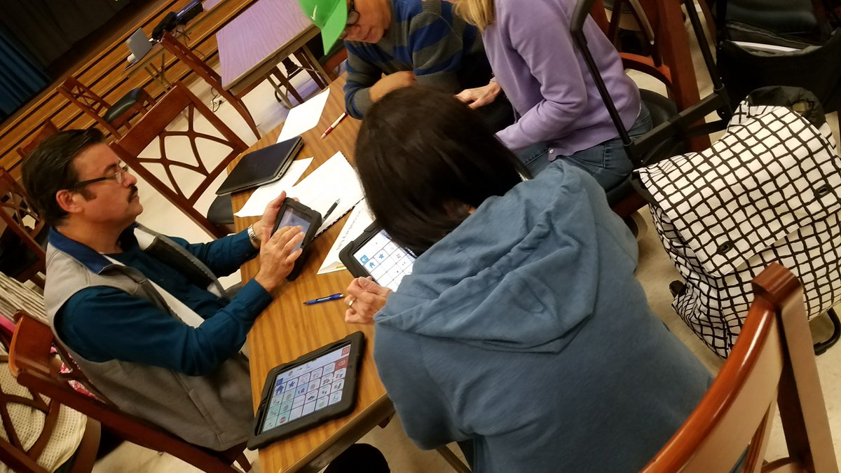 pgcpsAT's tweet photo. Access Toolkit Training #2 of the week is wrapping up for these @pgcps CRI and Regional Program teachers!  We've had a great day learning how these tools will help all of our students reach their potential and access the curriculum.  #AACawarenessmonth #aac #AssistiveTechnology https://t.co/QTl09FuIOY