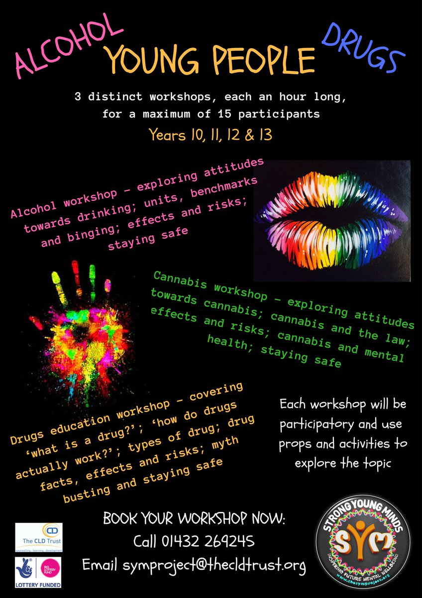 StrongYMinds's tweet photo. We've just launched our fantastic substance misuse workshops! Book now :) #MentalHealth #Herefordshire #YoungPeople https://t.co/wvXt94w0Ey