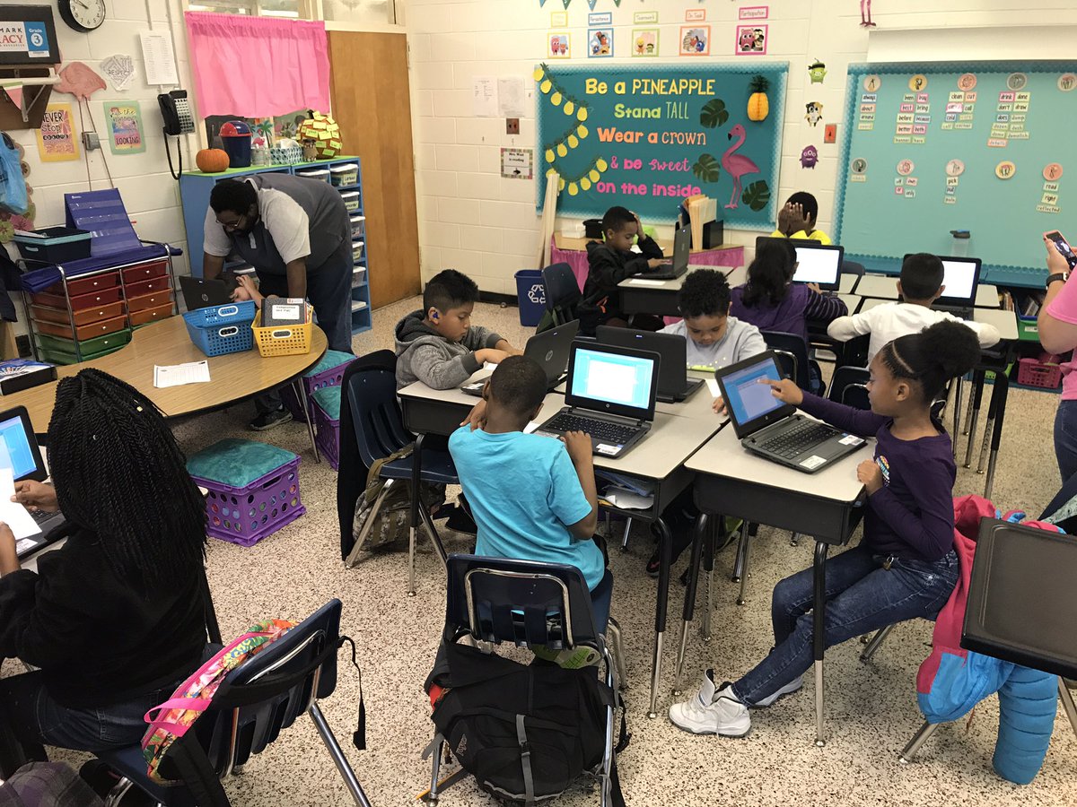LenardITC's tweet photo. 3rd grade #fisherflamingos showed off their understanding of adjectives by creating "All About Me" word clouds! @MrsWest3rd  @RPS_Schools https://t.co/RxyPT4F6ca