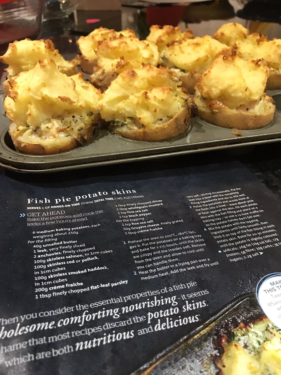 KristinaFunkova's tweet photo. Fish pie potato skins. Yummy yummy in our tummy. @SainsburysMag #IMadeThis #delicious https://t.co/GsEgBHsmQQ