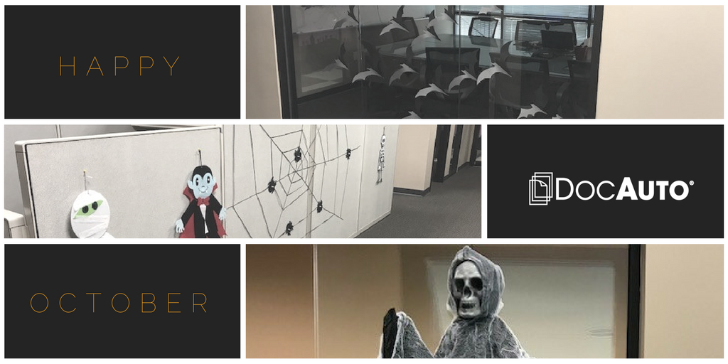 DocAuto's tweet photo. It's Friday the 13th! Things are getting quite spooky around the #DocAuto office. #companyculture #halloweendecor https://t.co/84PJIpAanh