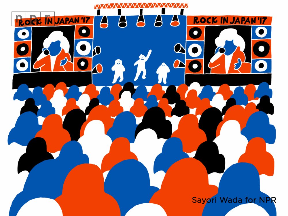 NPR's tweet photo. Experience Rock in Japan, one of the country's largest music festivals, through the illustrations of @SayoriWada. https://t.co/7UwvHgp59P https://t.co/lAkREZW0GY