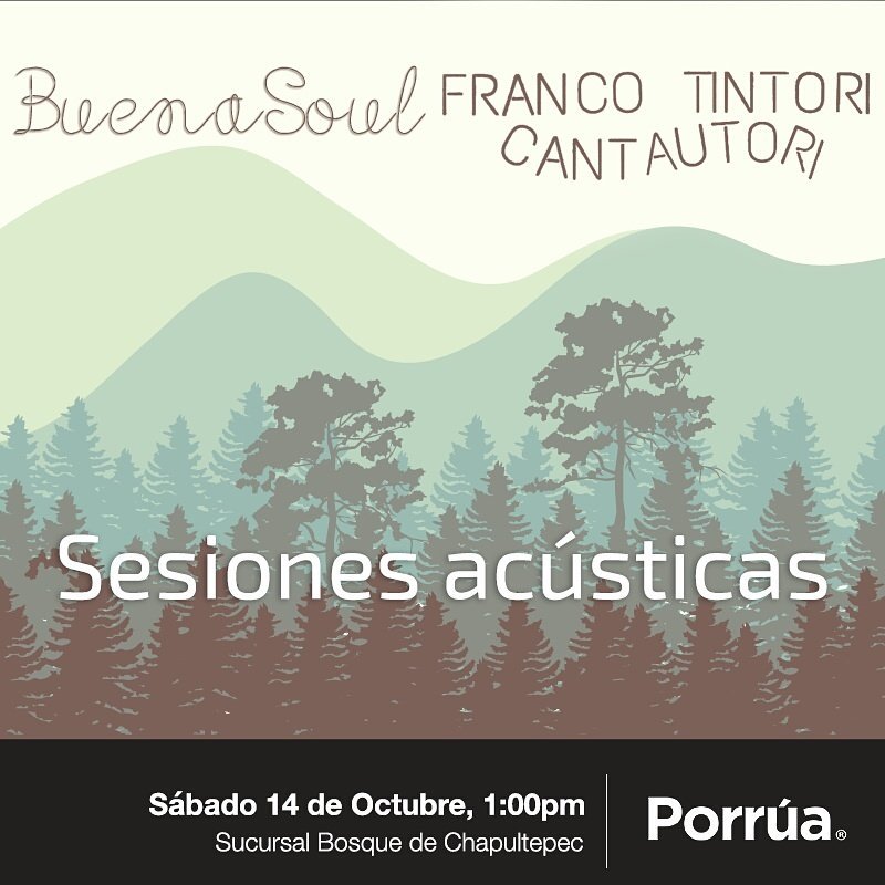 BuenaSoul's tweet photo. Mañana estaremos junto a @francotintori tocando en acústico en La Librería Porrúa del Bosque de Chapultepec. ¡Los esperamos! https://t.co/Q72TJByTHY