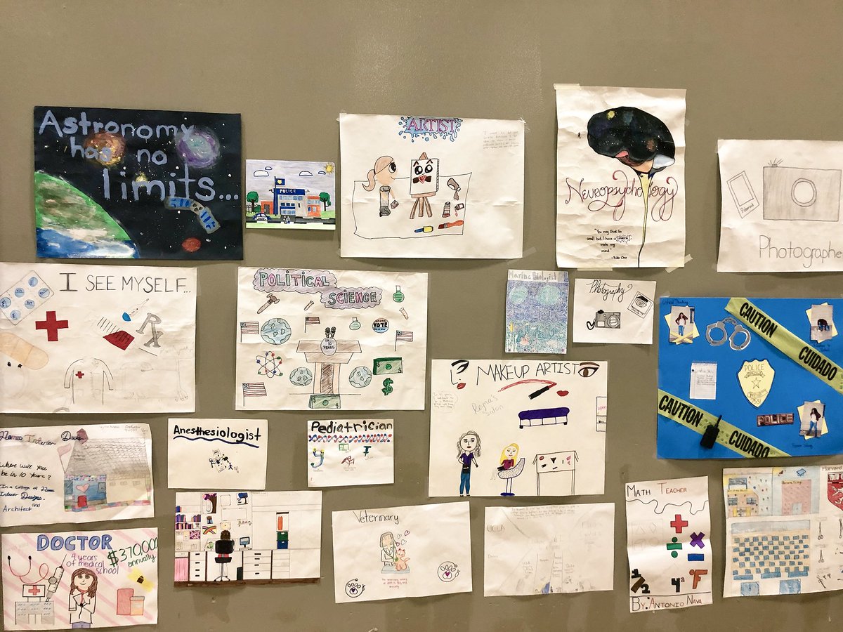 CRS_GTHS_THMS's tweet photo. Student posters decorated the walls at our College &amp; Career fair this year🌟 so proud of everyone who participated! @ColtonJUSD https://t.co/qgrmDViglm