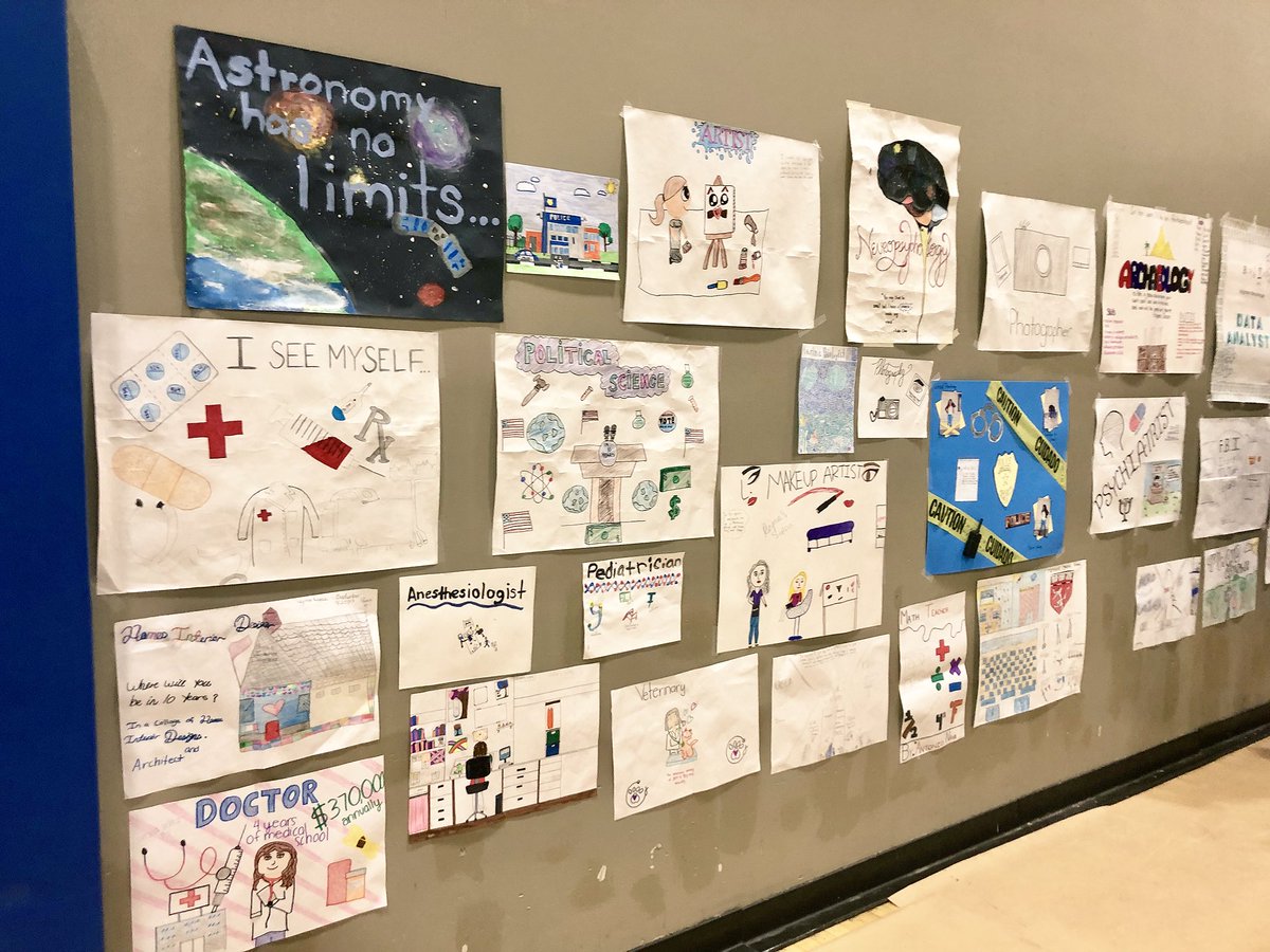 CRS_GTHS_THMS's tweet photo. Student posters decorated the walls at our College &amp; Career fair this year🌟 so proud of everyone who participated! @ColtonJUSD https://t.co/qgrmDViglm
