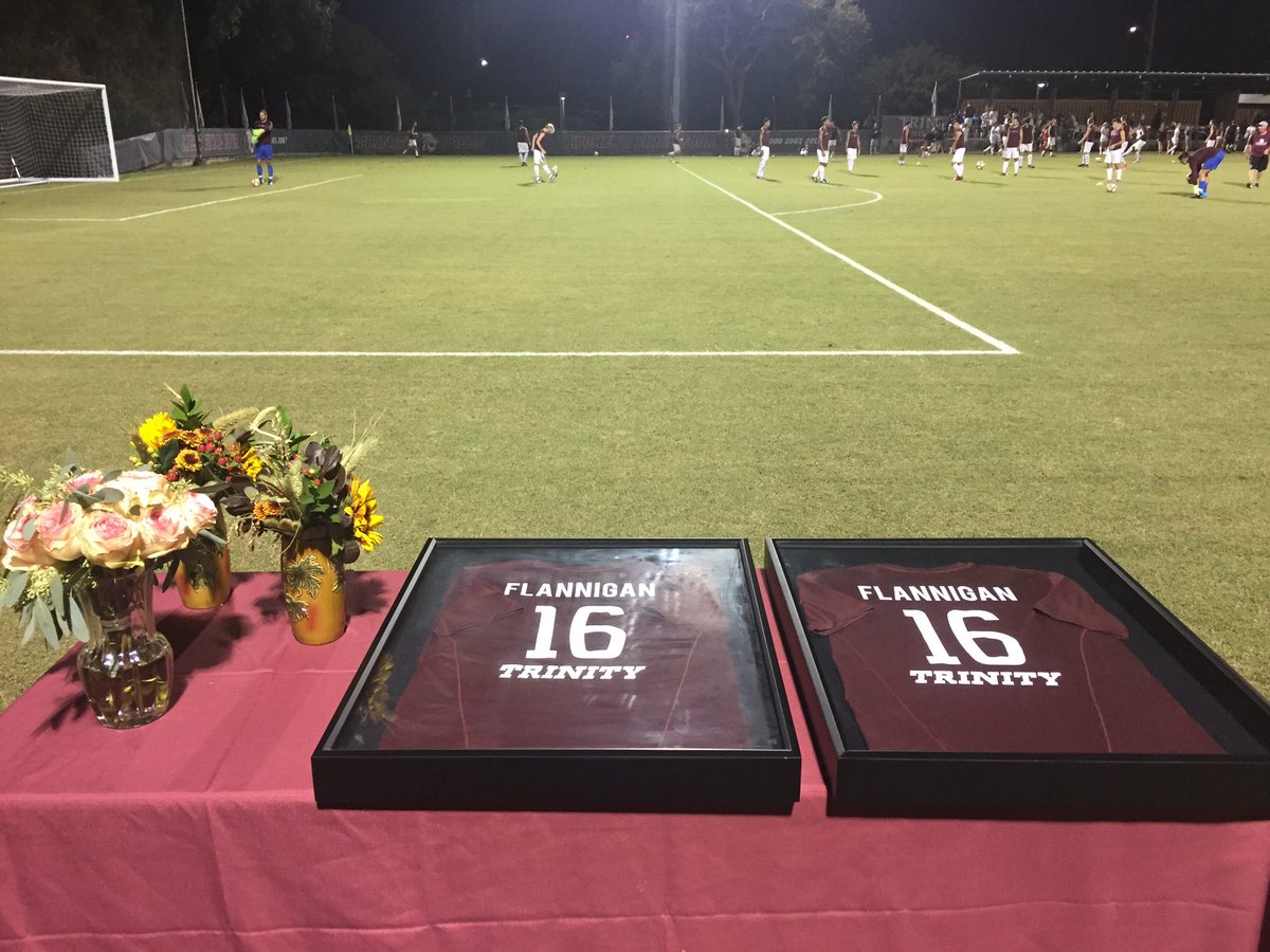 TrinitySoccerTX's tweet photo. A truly moving tribute to Patrick Flannigan. Our thanks to @TUWSoccer, @ChiDeltaTau, @tluathletics &amp; the Flannigan family. https://t.co/teLpHuFQ02