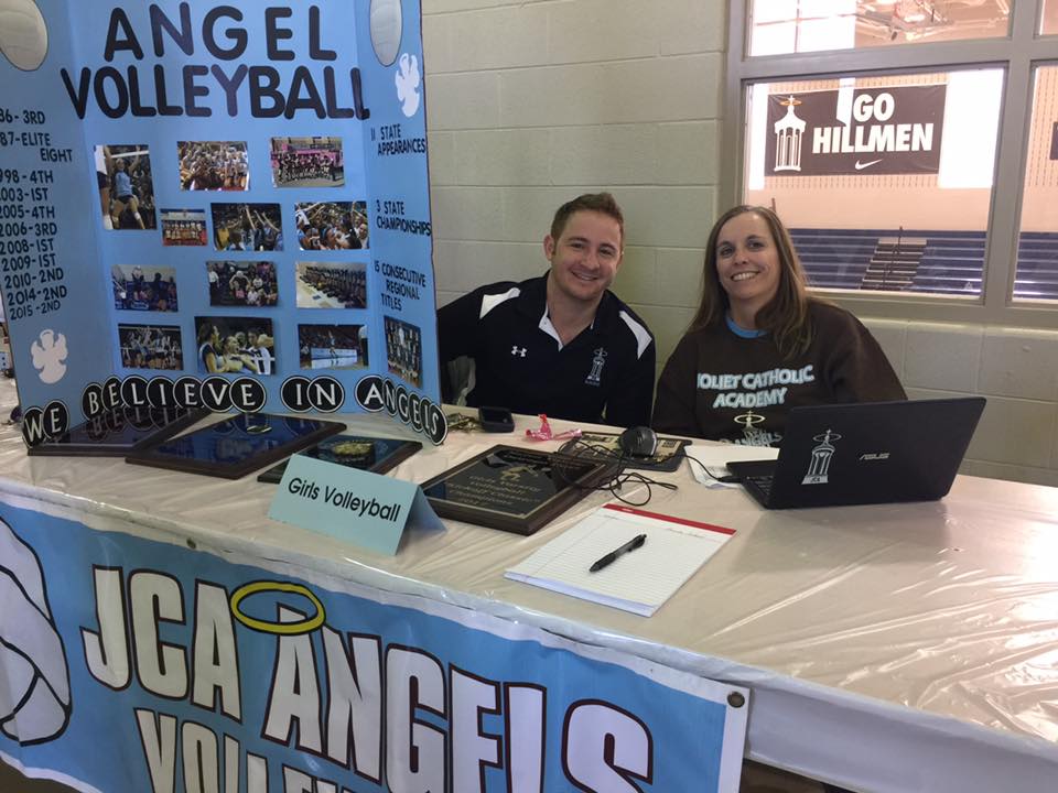 JCAGirlsVB's tweet photo. Coach Scheibe wants to thank everybody who stopped by our table today at @JCAonline. Can't wait to get our #FutureAngels into the school. https://t.co/bMlyLlIlE8
