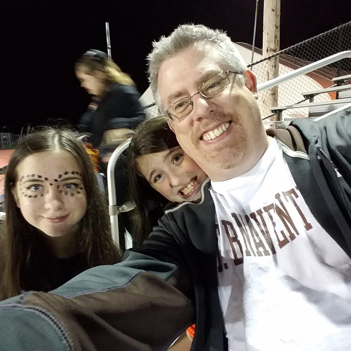 brian_bonafitz's tweet photo. #FitzFamilyFun w/ Elise &amp; Lauren at @HighSchoolNorth game!! North up 34-14 w/ under 2mins left! #GoNorth #FridayNightLights #FitzGirlsRule https://t.co/Bht36TFRcQ