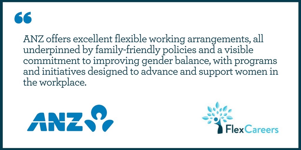 Is your employer #Flexible?  FlexCareers is proud to support <a href="/ANZ_AU/">ANZ Australia</a> and <a href="/ANZ_NZ/">ANZ NZ</a> in their continued efforts to support women's careers.