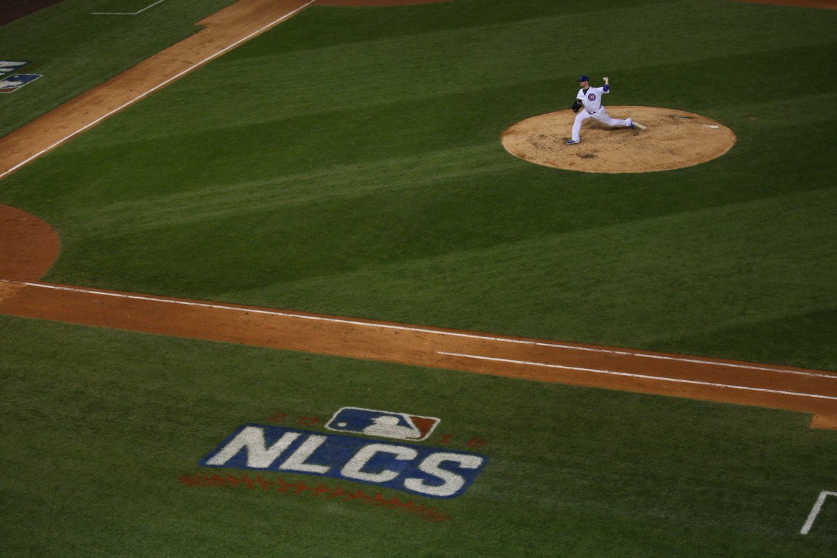 NLCS Schedule (CDT)!
10/14 (LA): 7:08 p.m.
10/15 (LA): 6:38 p.m.
10/17 (CHI): 8:01 p.m.
10/18 (CHI): 8:01 p.m.*
*7:08 p.m. if ALCS is over