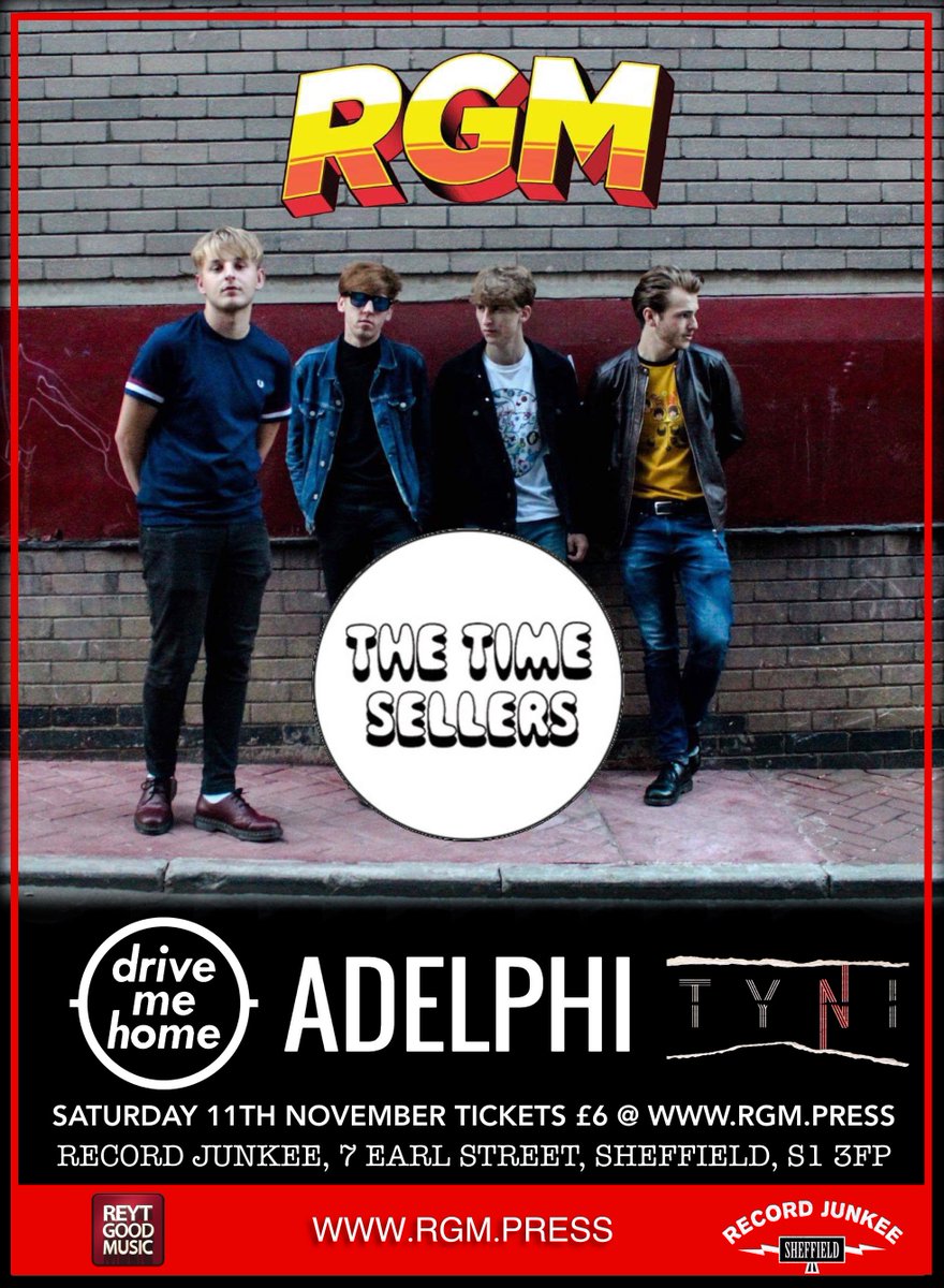 RGMMAGAZINE's tweet image. Tickets on sale now 11th November @RecordJunkee 

@timesellers / @WeAreAdelphi / @T_Y_N_I  /@drivemehomeband £6

rgm.press/product/rgm-li…