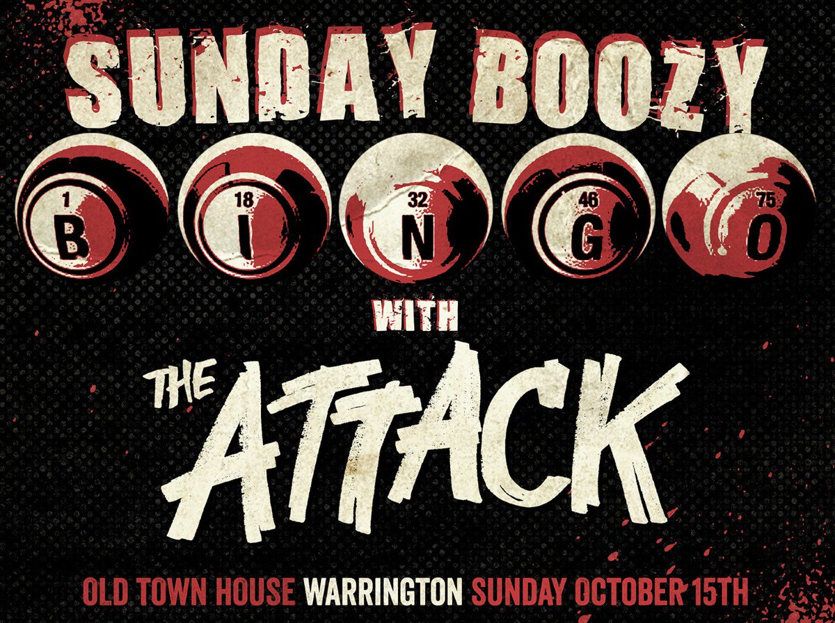 THE ATTACK (@theattackfl) on Twitter photo Who doesn't love #Boozy #Bingo and #punkrock? We're playing <a href="/Old_Town_House/">Old Town House</a> SUNDAY in #Warrington #UK £2 entry bit.ly/2hFZu9l Who doesn't love #Boozy #Bingo and #punkrock? We're playing <a href="/Old_Town_House/">Old Town House</a> SUNDAY in #Warrington #UK £2 entry bit.ly/2hFZu9l