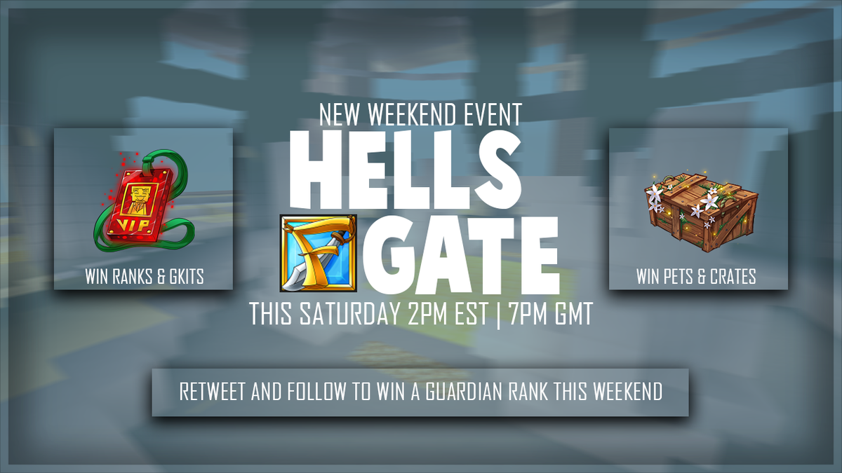 FatalityService's tweet photo. NEW SERVER EVENT! (This Weekend) ⏰

Like ❤️ and RT 🔄 for a Guardian Rank 🌹

Hells Gate Saturday 2pm EST ⚡️

IP: FatalityNetwork.US    ↩️ https://t.co/Yv5ihyro8x