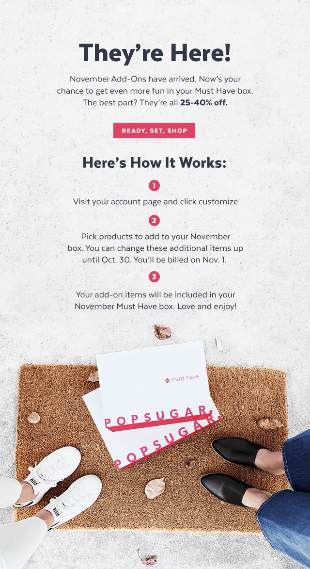 helloboxes's tweet photo. #Popsugar Must Have Box November Add-Ons Available Now! - https://t.co/fqhwg1r3oE #subscriptionbox #MustHaveBox #PopsugarMustHaveBox https://t.co/8OdzVCC6yb