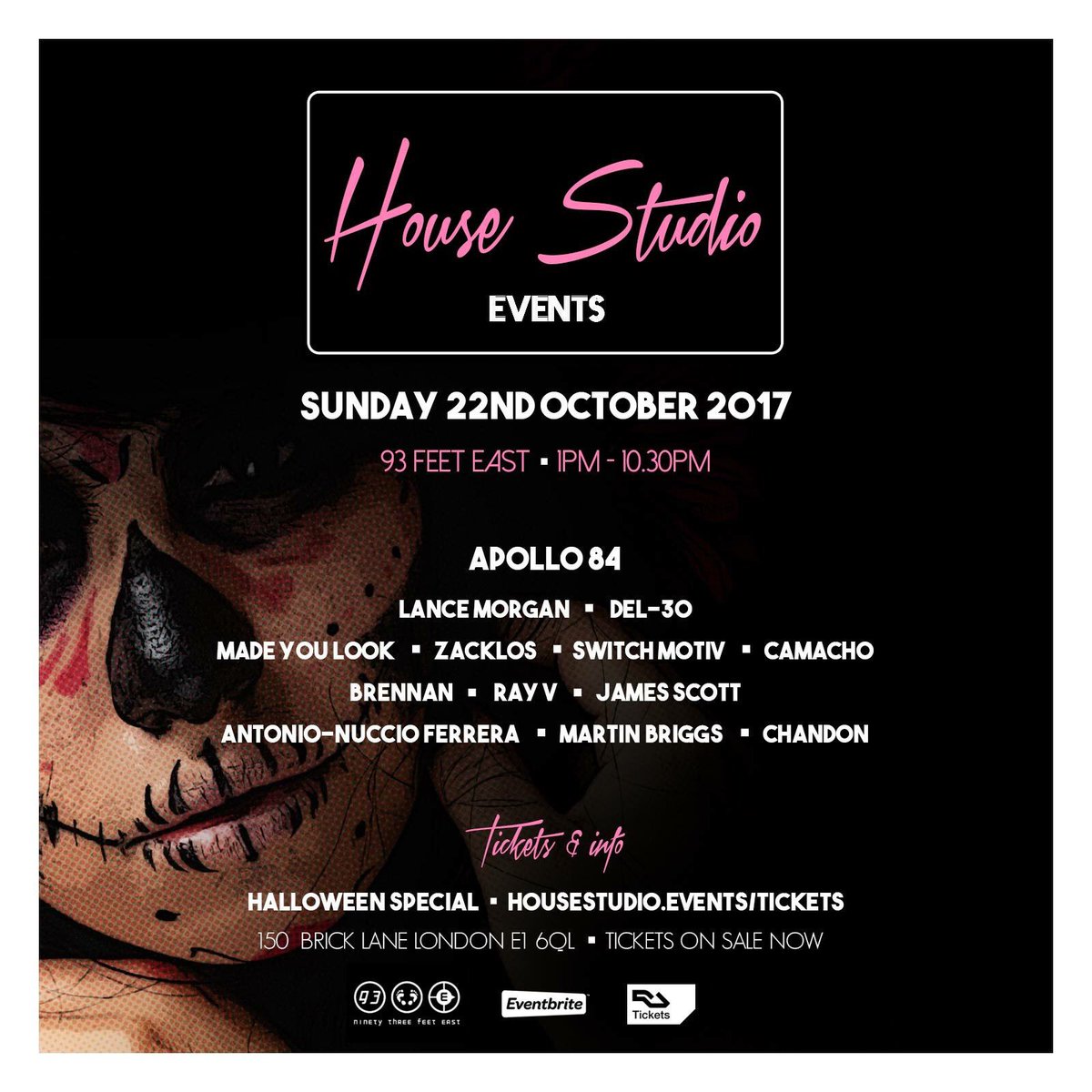 Catch me here <a href="/housestudioLDN/">House Studio</a> <a href="/93FeetEast/">93FeetEast</a> 22nd October Halloween party tickets available from resident advisor. See ya there ❤️🏠🎵