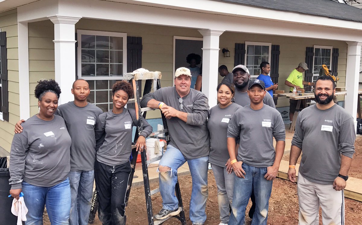 PowerDesignInc's tweet photo. Love for construction + passion for helping others = our PDR team working with @HabitatforHum to build this home in Atlanta! #ProjectV5 https://t.co/L4E9LMJixY
