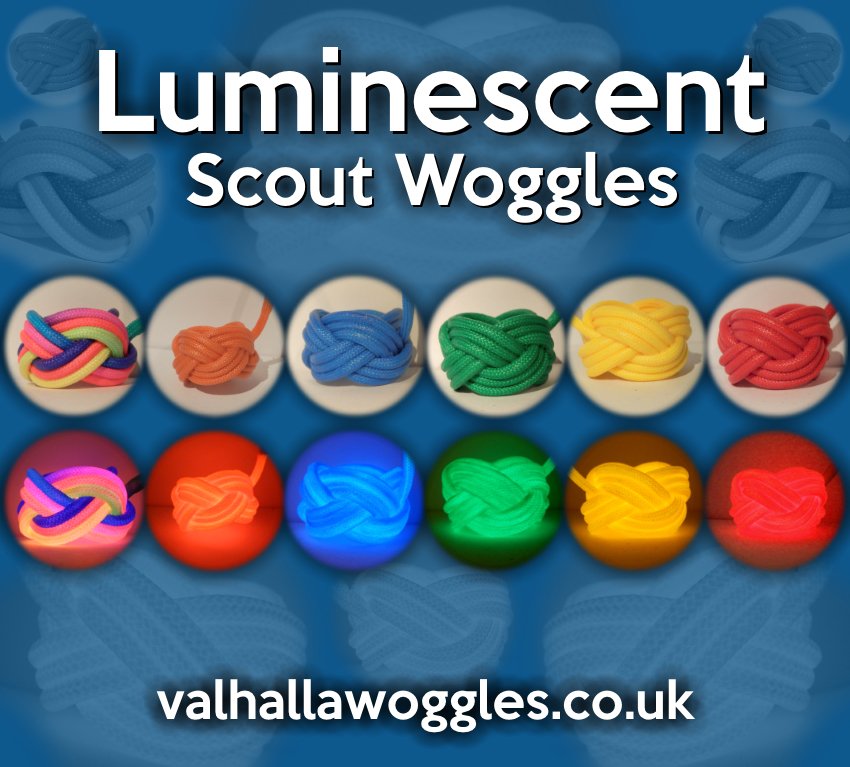 ValhallaWoggles's tweet photo. Luminescent Scout Woggles are now back in stock again https://t.co/MocKWHJfWv :) #scoutwoggles #scouts #scouting #woggles https://t.co/7UCnq3urVB