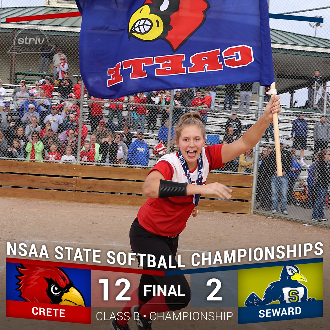 strivsports's tweet photo. The @CreteSoftball Cardinals are 2017 State Champions!!🏆 #nebpreps https://t.co/Kf0SL2PQCv