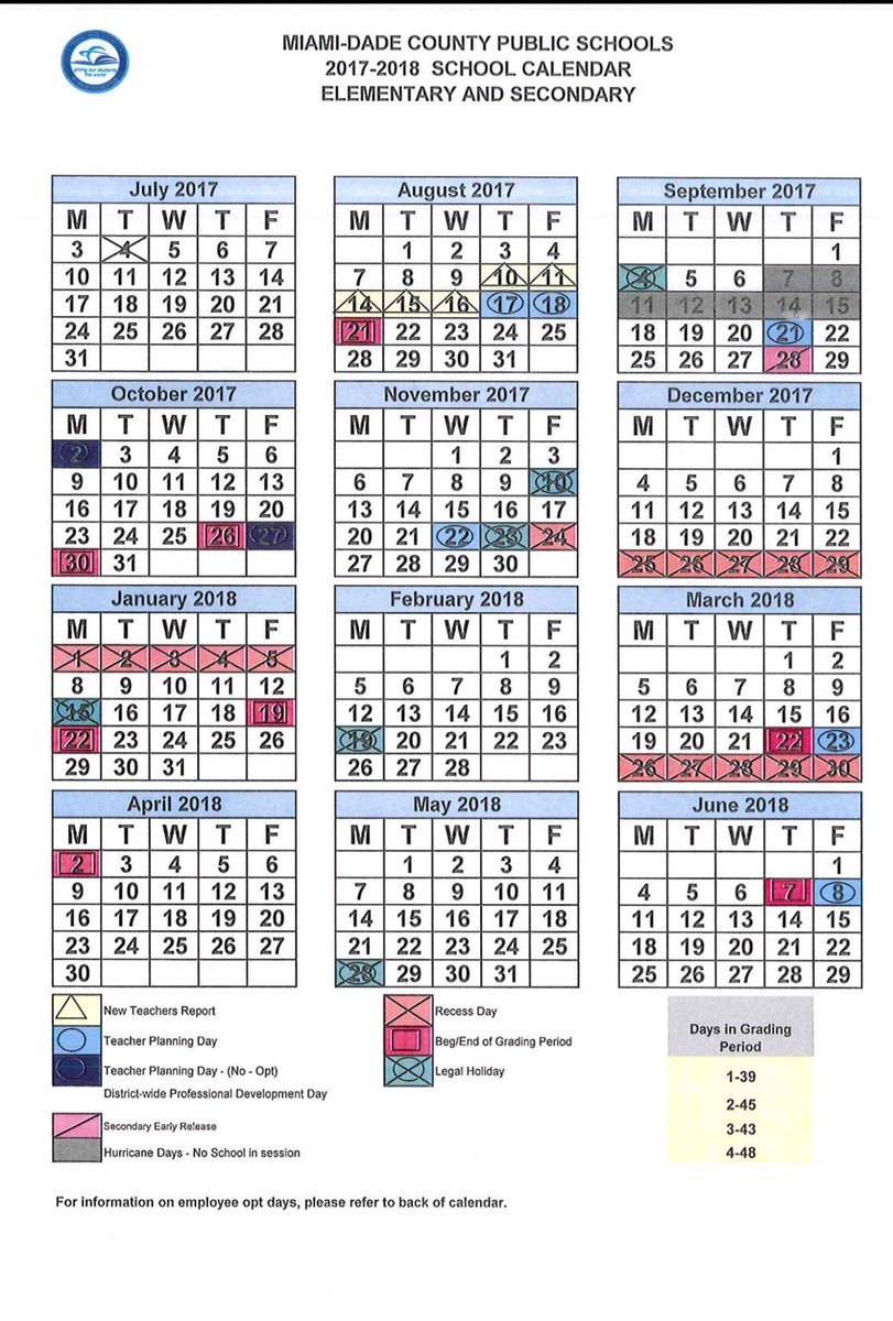 South Miami K 8 On Twitter Revised School Calendar For 2017 2018 Mdcps Little Miami Schools Calendar