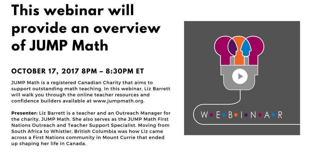 Save the Date! Oct 17th free Indspire #webinar with @lizbarrett58 #JUMPMath at a Glance #FNMI #numeracy ow.ly/G7AU30f6er4