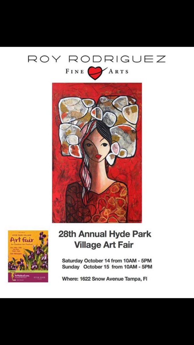 Roy Rodriguez (@royrodriguezart) on Twitter photo <a href="/RoyRodriguezart/">Roy Rodriguez</a> ❤️will be this wknd <a href="/hydeparkvillage/">Hyde Park Village</a> for 28th <a href="/ArtFestivals/">Howard Alan Events</a>, Sat/Sun 10am-5pm Come and see me @booth2 #art #arte in #Tampa <a href="/RoyRodriguezart/">Roy Rodriguez</a> ❤️will be this wknd <a href="/hydeparkvillage/">Hyde Park Village</a> for 28th <a href="/ArtFestivals/">Howard Alan Events</a>, Sat/Sun 10am-5pm Come and see me @booth2 #art #arte in #Tampa