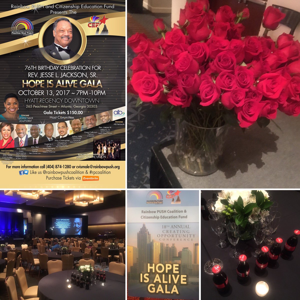 RevJJackson's tweet photo. Be in the room where it happens! Join us for #RPCCOC2017 #HopeIsAliveGala @hyattatlanta . Starts shortly! https://t.co/T9N3LX34Vi