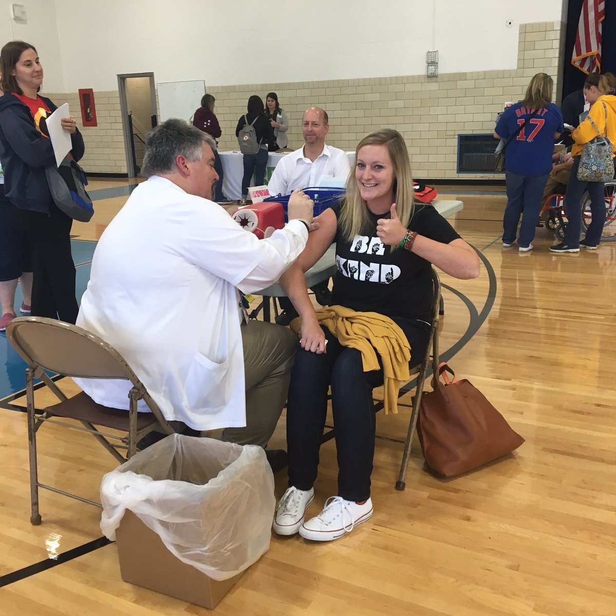 RCS_Director's tweet photo. Staying Healthy with Flu Shots, Blood Pressure Checks, Massages and more at the RCS Wellness Fair! https://t.co/Im9CBjajrv