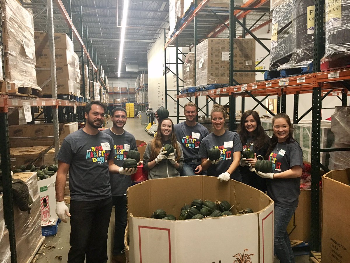 Ogilvy Denver squashing You Matter Day! We handled 2,650 lbs of squash which is equivalent to 2,208 meals. #YMD17