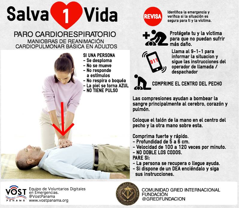 VOSTpanama's tweet photo. Aprende técnicas de primeros auxilios y RCP, todo buen samaritano debe estar preparado para brindar ayuda. #DIRD2017 #IDDR2017 https://t.co/4AvmJ8d1yC