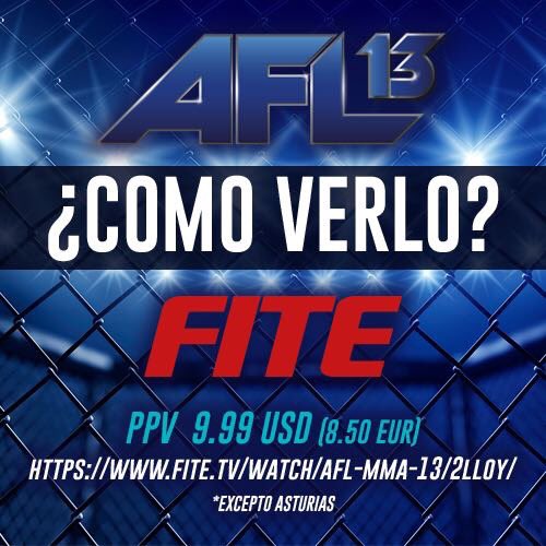 mmadictos's tweet photo. Para ver el AFL13 Gijón desde vuestra butaca con comentarios en directo de MMAdictos, podéis comprar el PPV desde @FiteTV #AFL13 https://t.co/vNZadQnR36