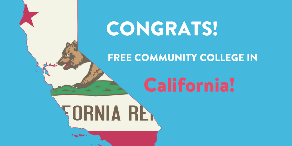 College_Promise's tweet photo. BREAKING NEWS: @JerryBrownGov just signed statewide #FreeCommunityCollege into law for #California students! #HigherEd https://t.co/O33KJuU3tn