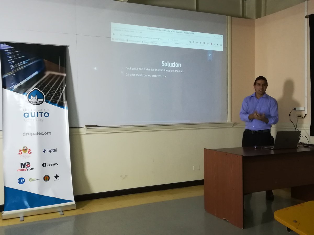 Nimblersoft's tweet photo. "Docker como entorno de Desarrollo"
#DrupalCampUIO2017 https://t.co/bALxlRIDZD