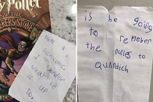BuzzFeed's tweet photo. This little girl is writing adorable notes as she reads "Harry Potter" for the first time and my heart is melting
https://t.co/7sFTaPl2gE https://t.co/ozcvuHud8C