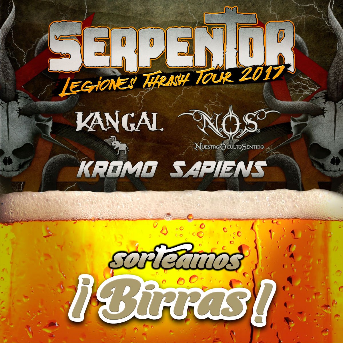 Ya tenés tu entrada para <a href="/serpentorthrash/">SERPENTOR</a> en @RefugioGuernica? Participá etiquetando con quién vas a ir + DNI. Sorteamos birras para vos! 🍻🍻