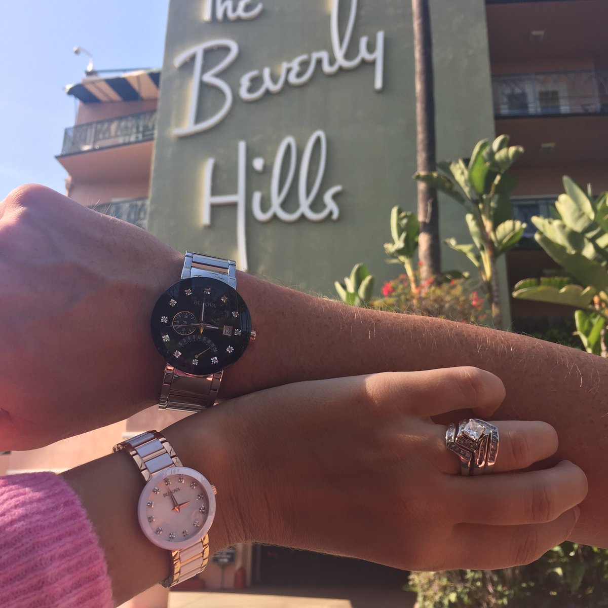 PinkMillennial_'s tweet photo. Our @Bulova's made it to The Beverly Hills Hotel 🙈 #bulovaca https://t.co/3weiXARyII