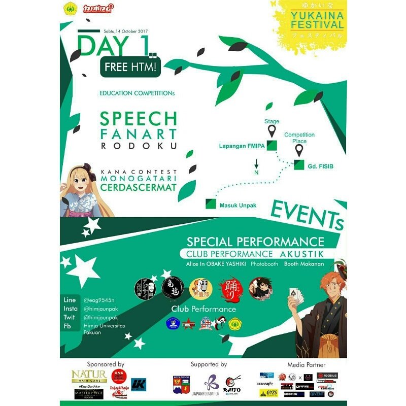 Yukaina Festival telah tiba, ayoo..segera datang dan ajak teman-teman kalian untuk meramaikan acara Yukaina Festival 😊