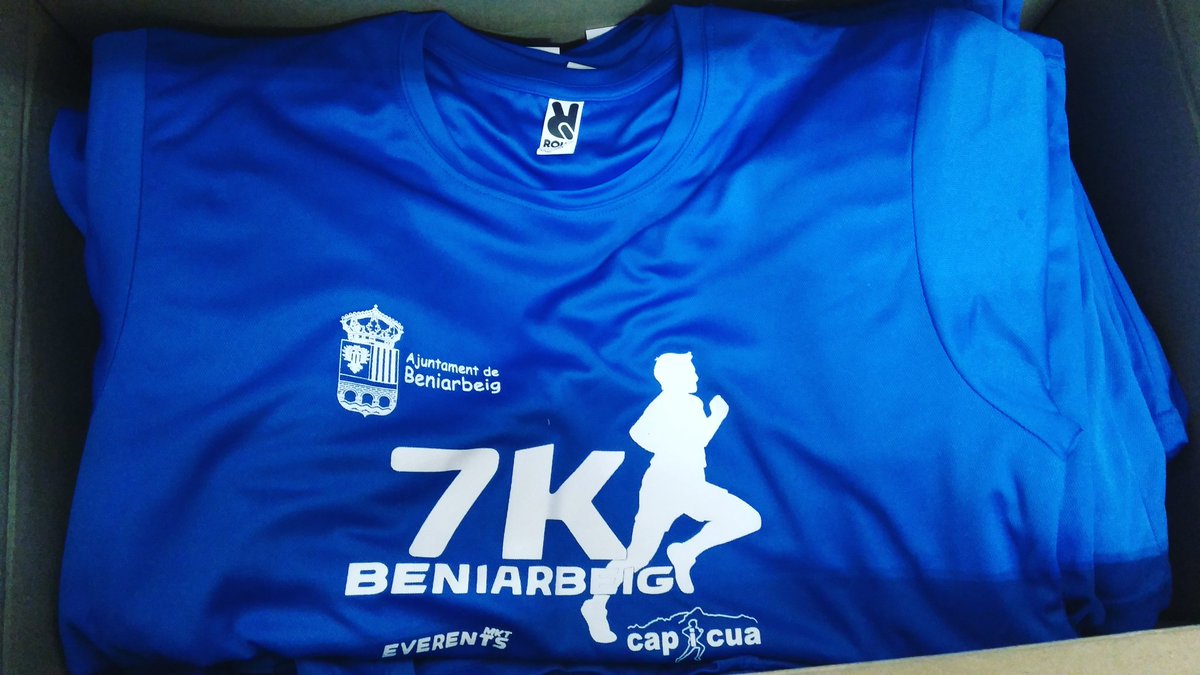 Publicdisseny's tweet photo. Camisetas 7K Beniarbeig... listaaass!! @RaulOliverCoach #everents https://t.co/a0rzhHM1LV