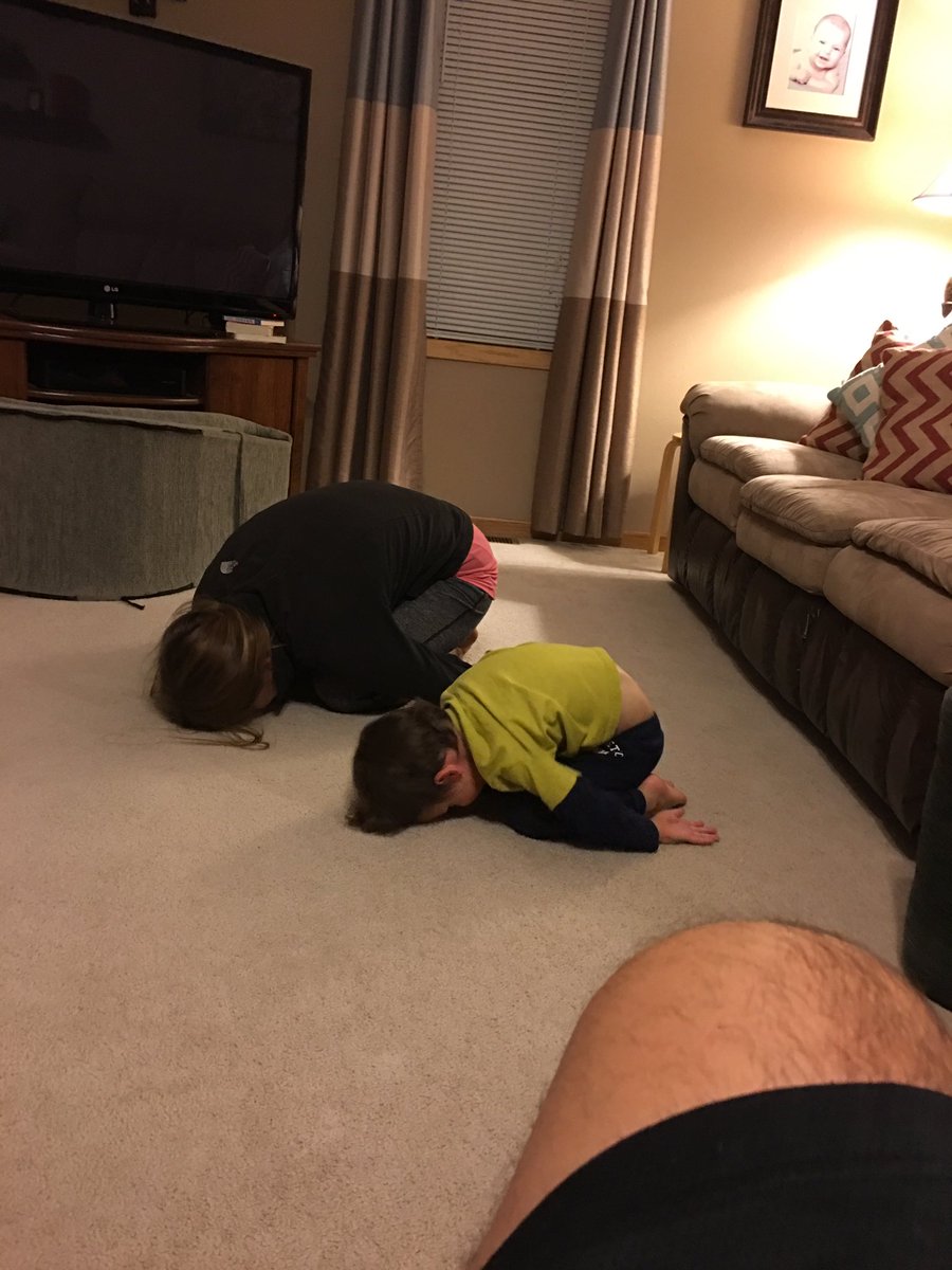 gomrgreene's tweet photo. Getting some pointers for yoga in the classroom from Mrs. Greene and our son Beckett! (Rock Pose) #teacherlife #yoga https://t.co/DnUOavPhdi